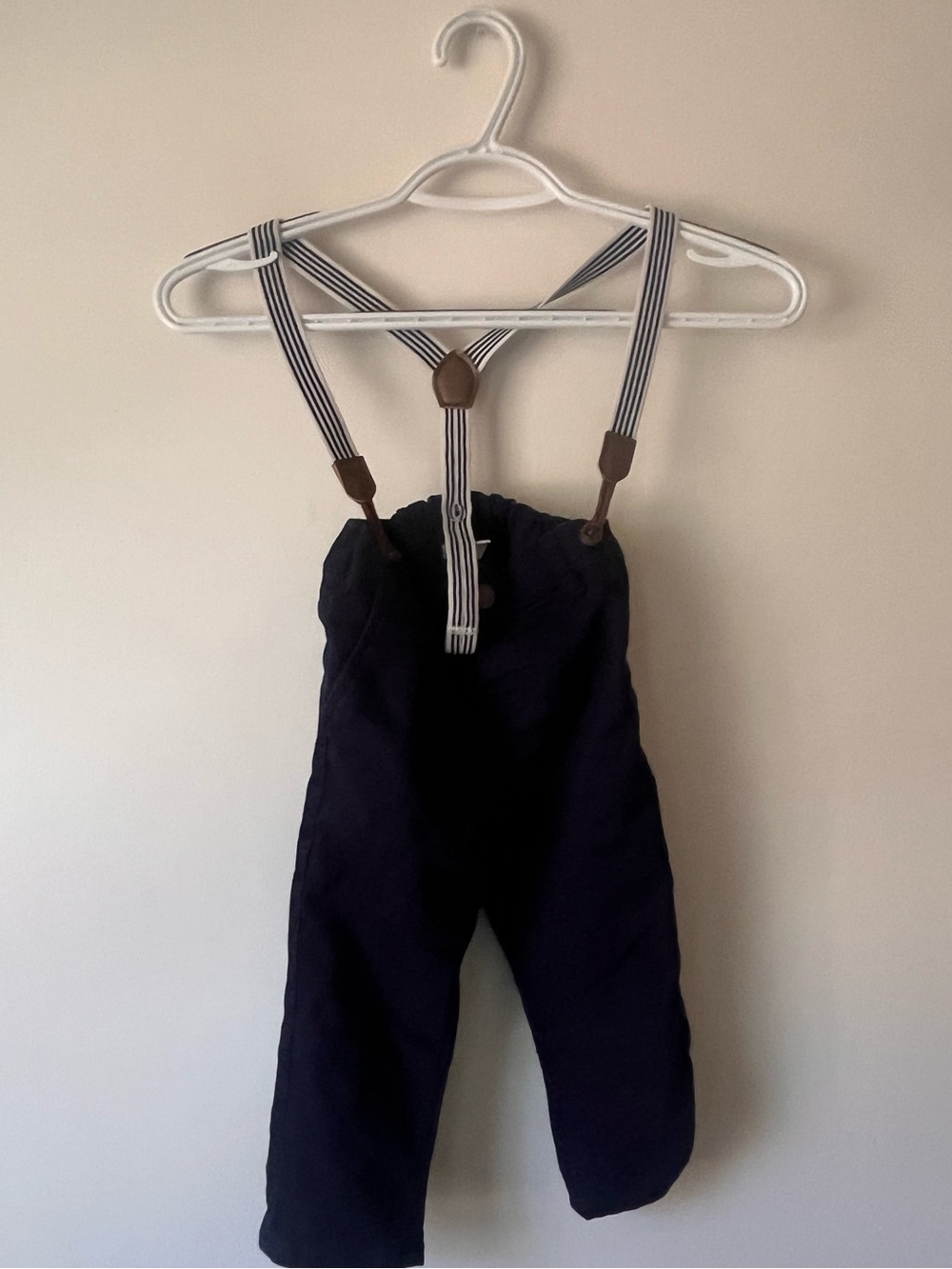 H&M Say Yeah! Classic Navy Blue Toddler Suspender Trouser Pants Size 18 Months